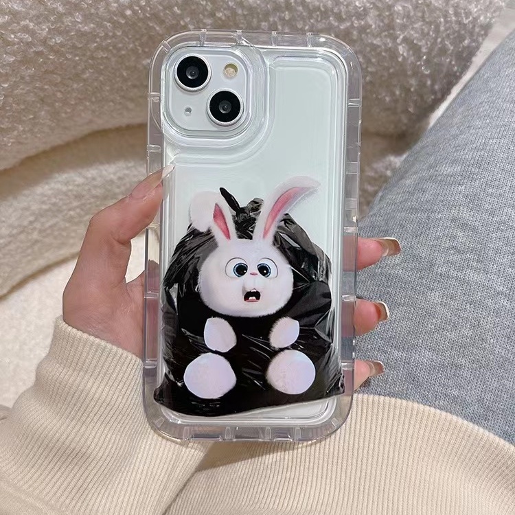 IPHONE Kelinci Lucu Soft Phone Case Kompatibel Untuk Iphone14 13 11 12 Pro XS Max X XR 78 Plus Casing Transparan TPU Silikon Shockproof Cover