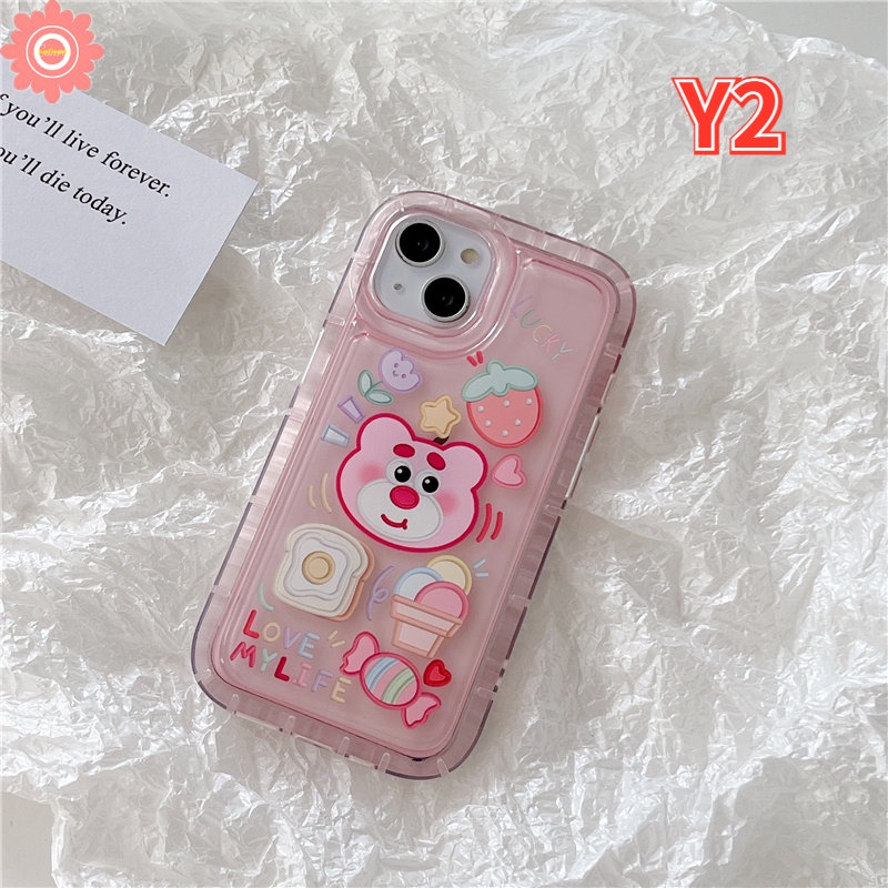 Casing Realme C55 C30 7i C17 C30SC15 C12 C21Y C25 C11 2020 C25s C35 Realme C33 C25Y 6i 5i 5s C3 C11 2021 5c20 Strawberry Bear Manyo Kartun Kirby Cherry Candy Airbag Soft Cover