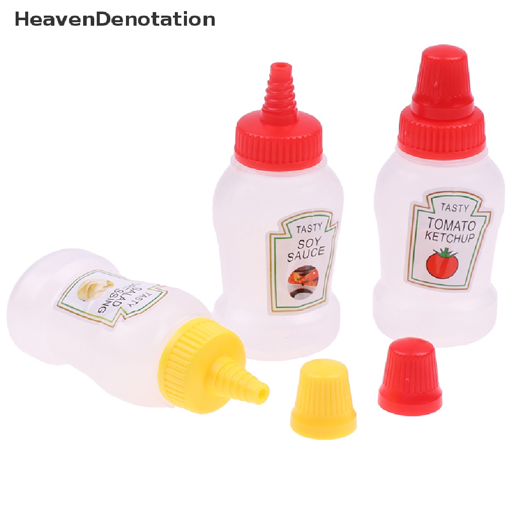 [HeavenDenotation] 3pcs Botol Peras Saus Mini Portable Botol Bumbu Sub-Botol Plastik HDV