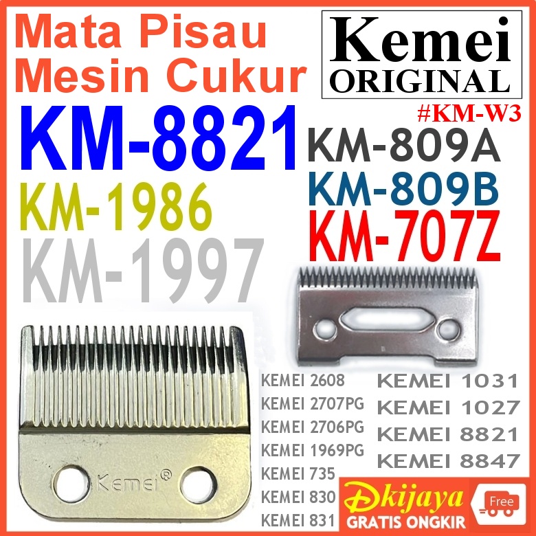 Blade Replacement Kemei Supertaper W3 Mata Pisau Alat Cukur Rambut Hair Clipper Blade