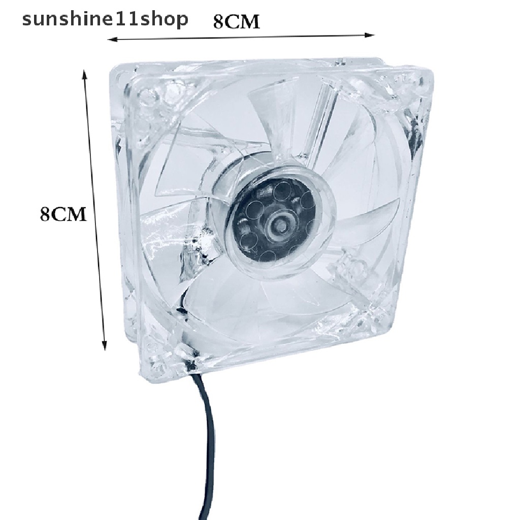 Sho New Kipas Komputer Transparan CPU Cooler Fan 8cm Silent PC Komputer Case Cooler Pendingin Kipas Kinerja Tinggi Dan Tenang CPU PC Cooling Fan N
