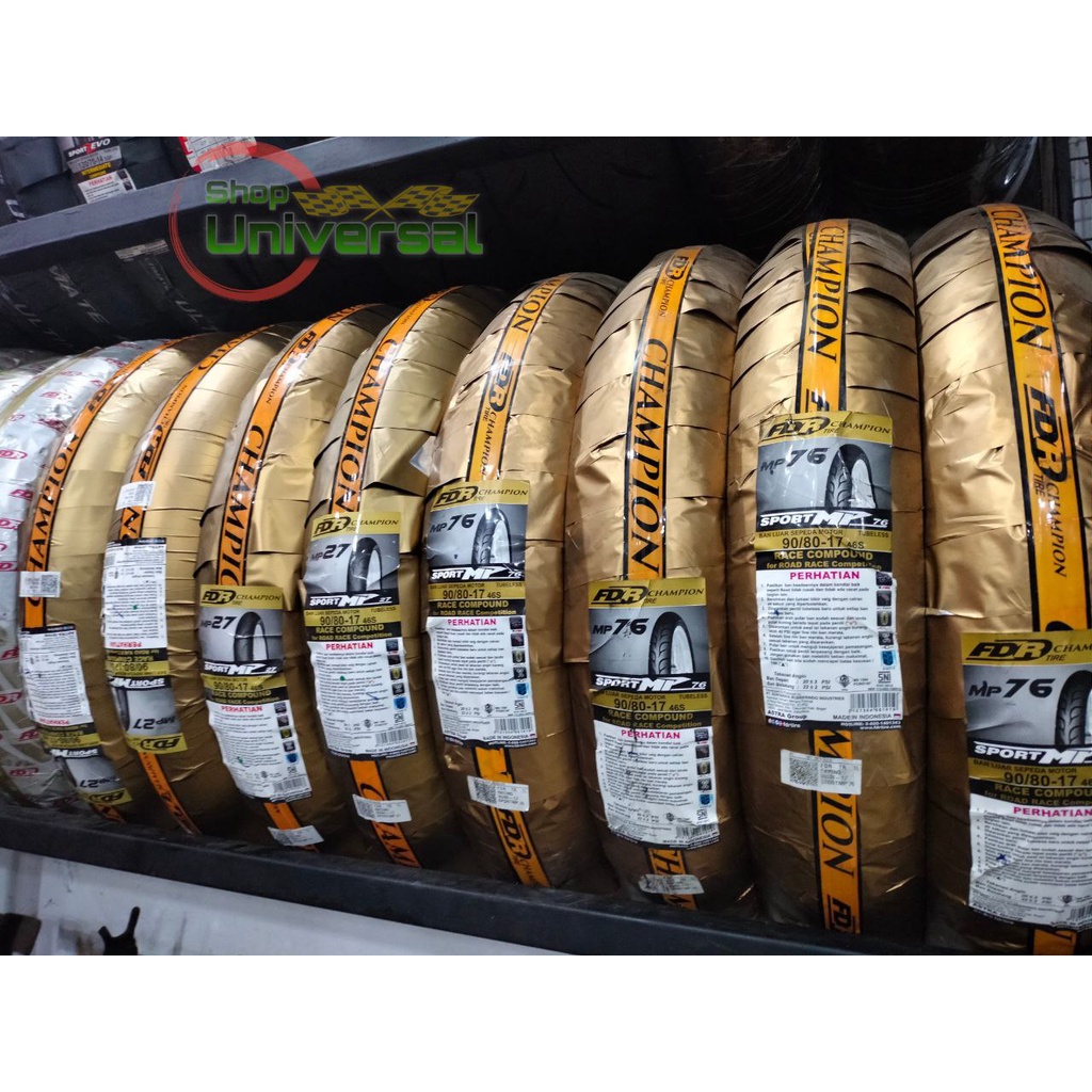 BAN FDR MP 27 RING 14 DAN MP 76 RING 17 SEPASANG DEPAN BELAKANG ukuran 90-80-14 soft compound