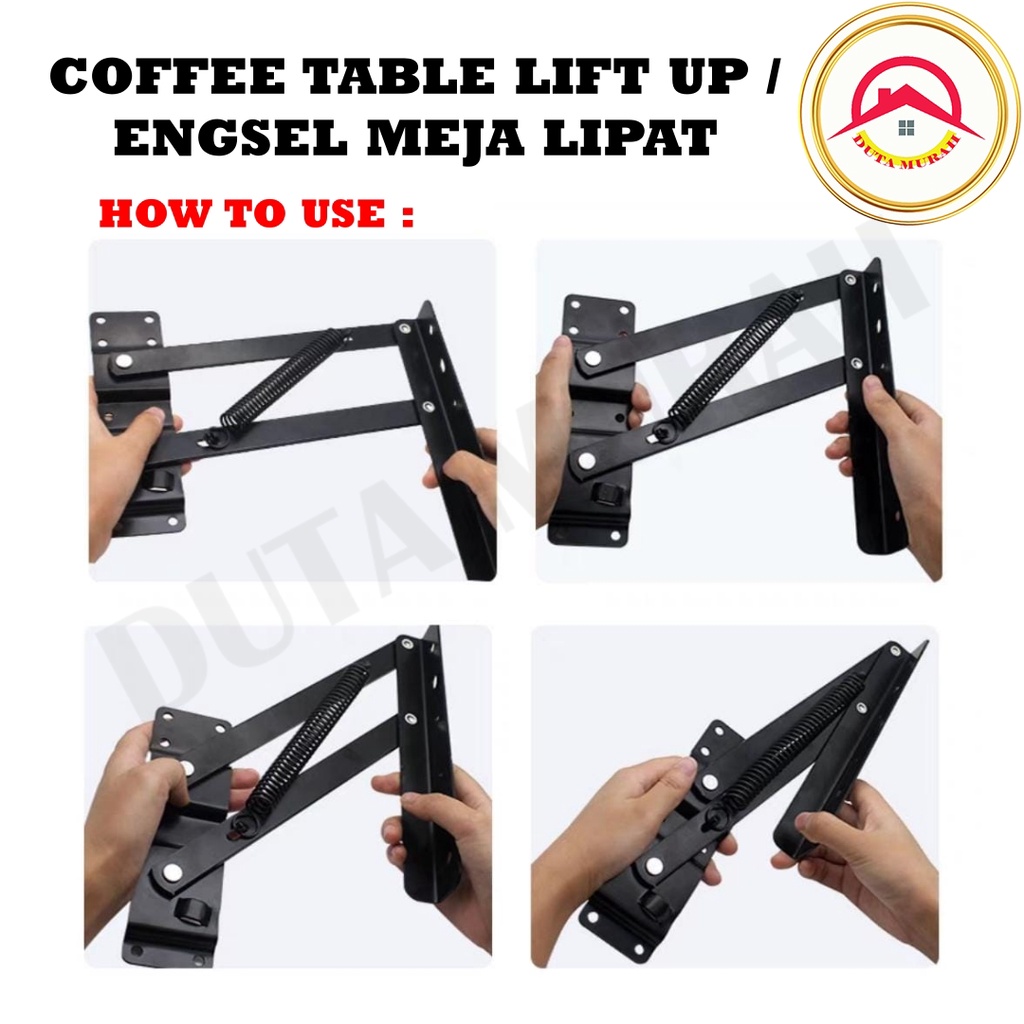 Engsel Hidrolik Meja Lipat Fold Up Down Coffee Table Lift Up Mechanic Naik Turun Extension Angkat