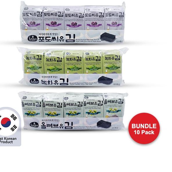 

○ Choripdong Roasted Seaweed - Rumput Laut Asli Korea 1 Bundle 10 Pack ➤