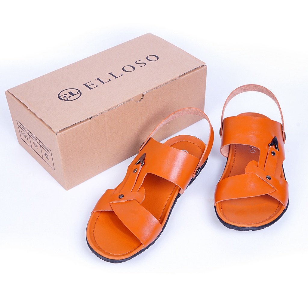 Sandal Kulit Sendal Slop Keren Kekinian Casual Original Kulit Pu  Model Terbaru ESD05 Produk Ori Premium BISA COD