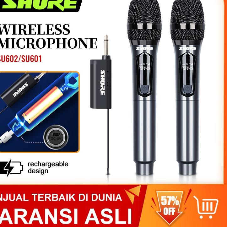 ◘ SHURE SU601/SU602 mikrofon nirkabel isi ulang mikrofon genggam penyebaran UHF Pasang dan mainkan P