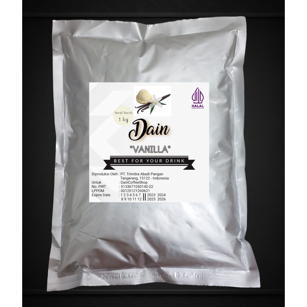 

Dain Powder Mix Rasa Vanilla Bubuk Minuman Powder 1000gr Murah dan Halal