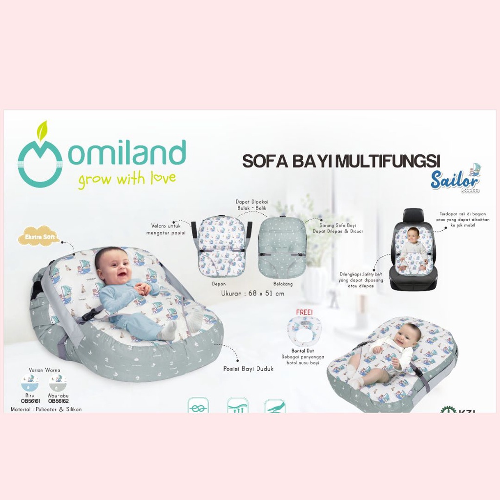 Omiland Sofa Bayi Multifungsi + Bantal Dot Series Sailor OB561612