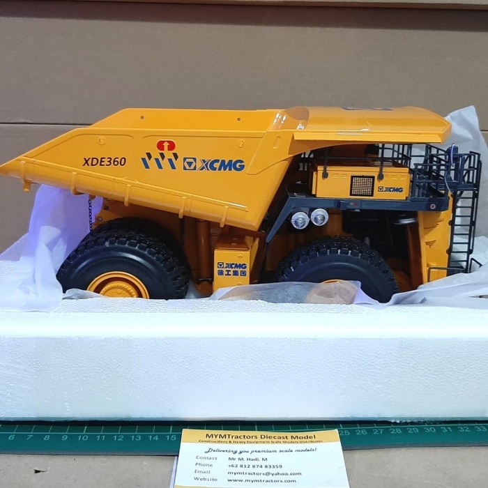 Dndra Toys Diecast Miniatur Alat Berat XCMG XDE360 Dump Truck (1:50) Koleksi
