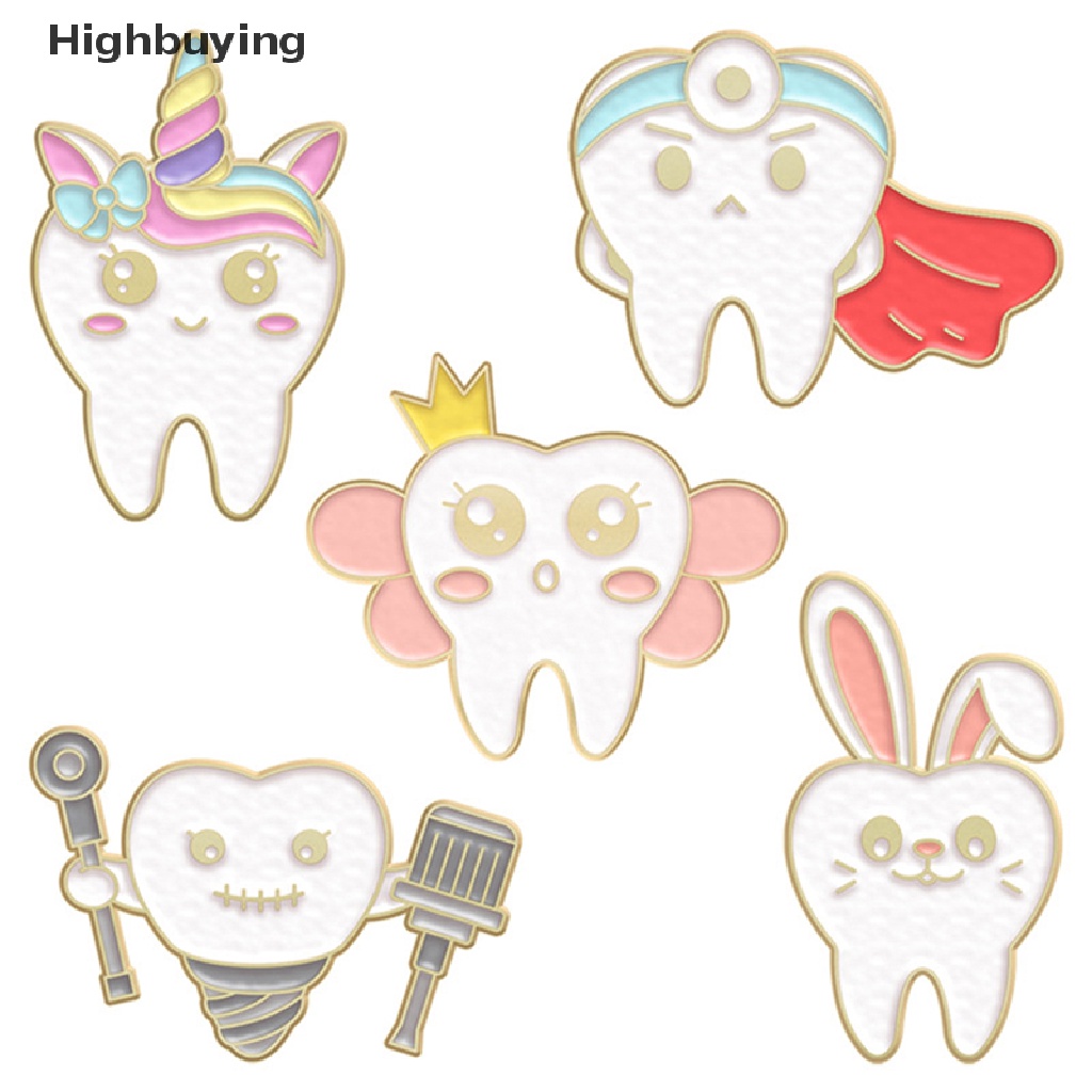 Hbid Oral Health Enamel Pins Tooth Fairy Brooches Cute Cartoon Lapel Badges Pin Trendy Backpack Lapel Jewelry Gifts Glory