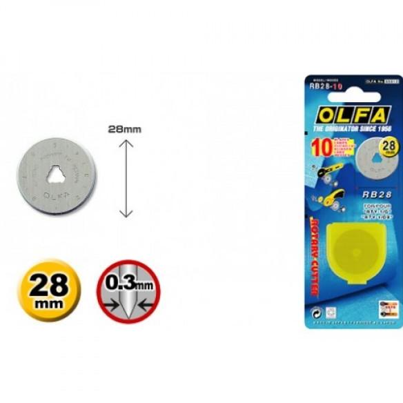 

Spare Blade dia 28mm Olfa RB28-10 10Pc Spare Rotary Blade