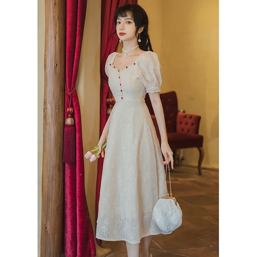 Dress wanita brukat import lengan pendek gaun pesta wanita dress korea