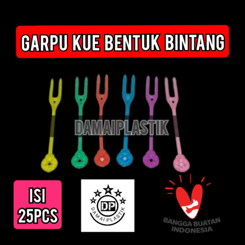 Garpu kue ulang tahun tusukan kue garpu buah garpu plastik bentuk Bintang