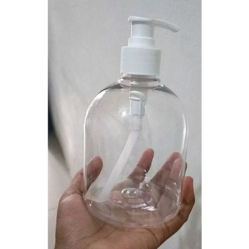 Botol PUMP PET Clear/ Transparan 500ml