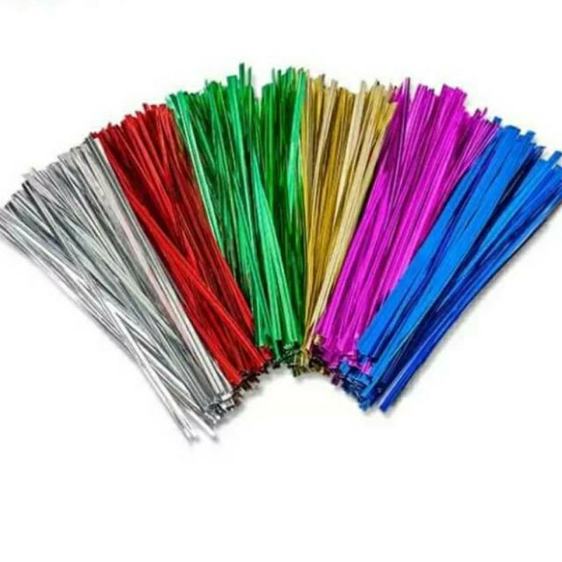 TALI KAWAT SOUVENIR/TALI KAWAT WARNA/TWIST TIE/KAWAT EMAS/MADUMONGSO 8 CM