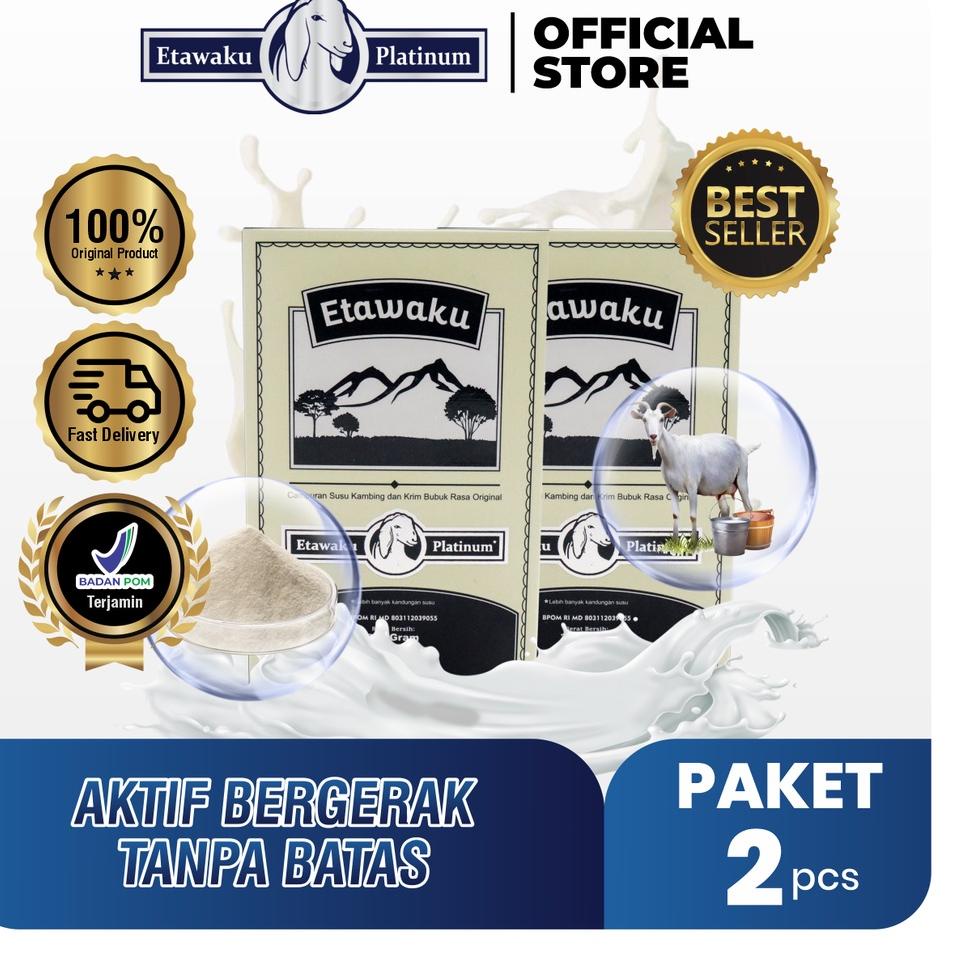 

⚡COD⚡ Etawaku Platinum Paket 2 Box - Susu Kambing Etawa Murni + Krimer Bubuk yang Berkhasiat Tinggi Memiliki Kandungan Protein dan Vitamin Kompleks yang lengkap dan Rendah Lemak serta Dapat Mengatasi Nyeri Persendian