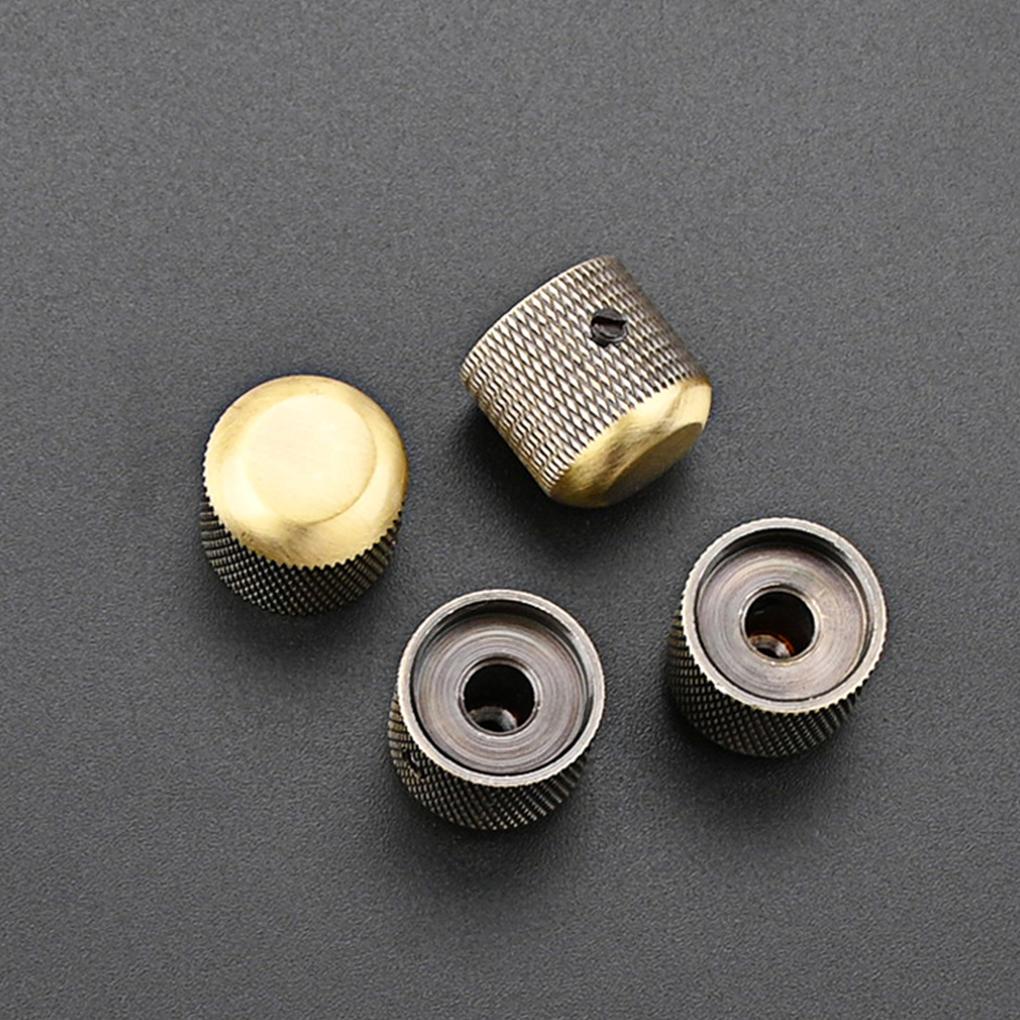 Huit 4pcs Tombol Volume Topi Gitar Elektrik Cap Tone Part Untuk Gitar Diganti Bagian Pas Alat Penyesuaian Instrumen
