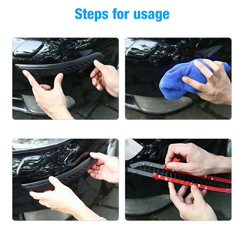 2pcs Imitasi Serat Karbon Garis Karet Strip Pelindung Anti Gores Protector Strip Anti-Tabrakan Strip Self Adhesive Spion Bumper Pelindung Tepi Pintu