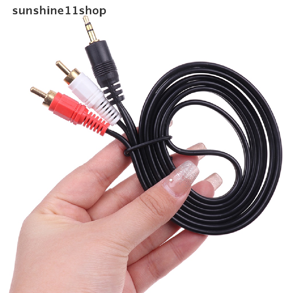 Sho Jack 3.5mm Aux to 2kabel RCA Audio Video 2RCA Cord Untuk PC DVD TV VCR Speaker N