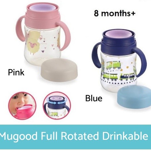 Richell K Mugood Full Rotated Drinkable Cup 270ml/gelas bayi 8M+