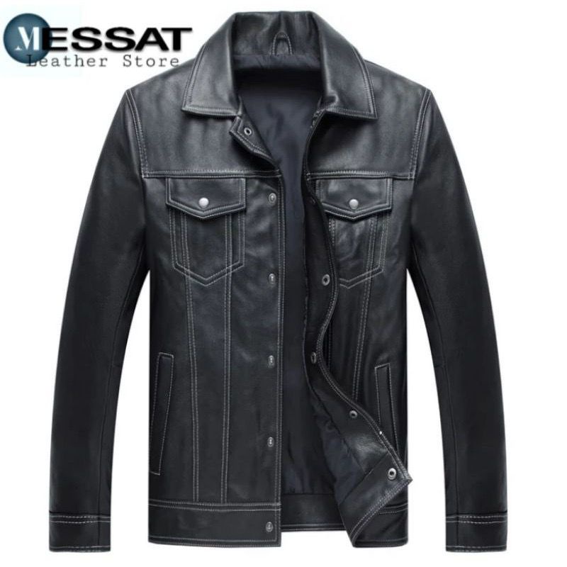 Jaket kulit pria model levis/kulit sintetis jaket pria/jaket kasual