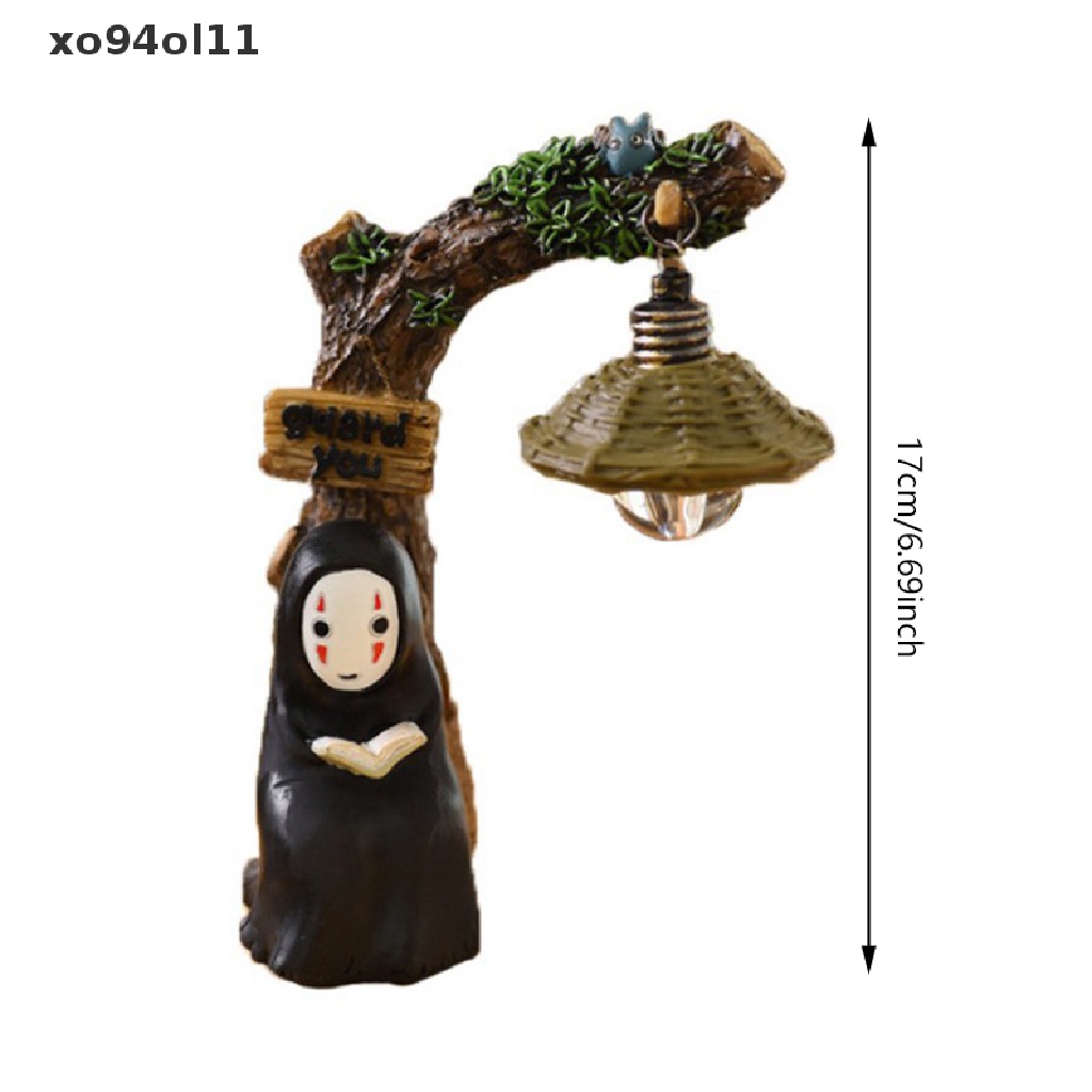 Xo Spirited Away No Face Man Figure Toy LED Lampu Malam Mainan Anime Totoro No Face Man Figure Model Mainan Hadiah Pria Tanpa Wajah Dekorasi Desktop Rumah OL