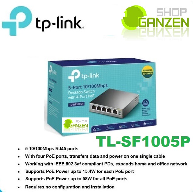 TP-Link TPLINK TL-SF1005P 5-Port 10/100Mbps Desktop Switch with 4-Port PoE