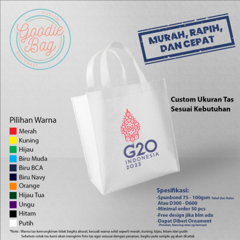 Tas Spunbond Jahit Custom Ukuran Dan Bisa Pilih Ketebalan
