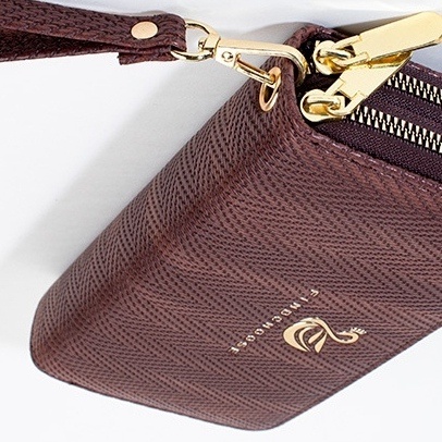 DOMPET PANJANG WANITA NAGOYA WA643B7 PREMIUM MURAH IMPORT BATAM SIMPLE KULIT COKLAT BRANDED KOREA REMAJA 2 RESLETING KARTU KOIN TALI PENDEK KEKINIAN CEWEK