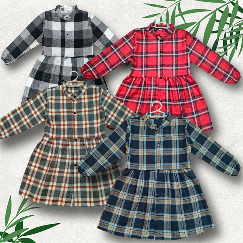 Dress anak flanel / pakaian anak perempuan /atasan tunik anak