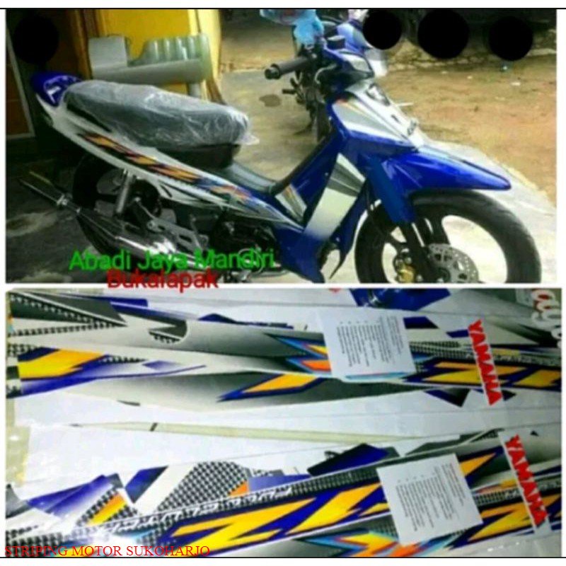 (ORI) Striping Sticker List Motor Yamaha FizR 2004 Biru Kualitas Original Full Sett Tahan Vernis KWA