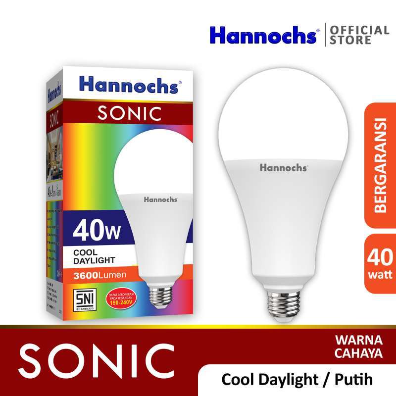 Hannochs Sonic Bohlam Lampu LED 9-12-15-20-25-30-40-50 Watt Cool Daylight Putih