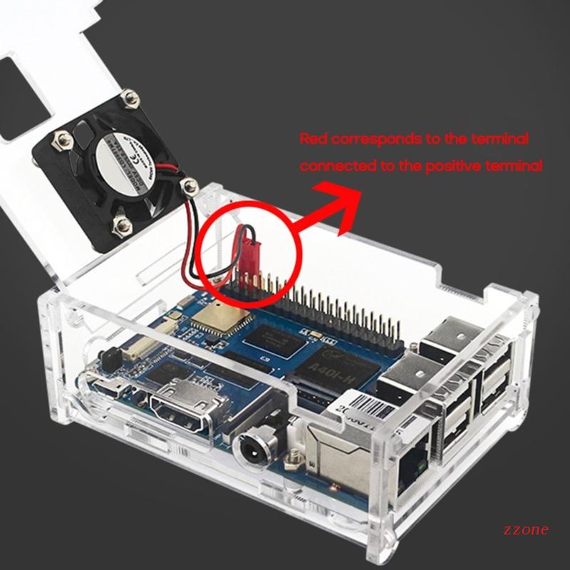 Zzz Acrylic for Case for Banana Pi M2 Berry Board with Quiet Cooling Fan Transparan Bening Pendingin Untuk Case Quiet