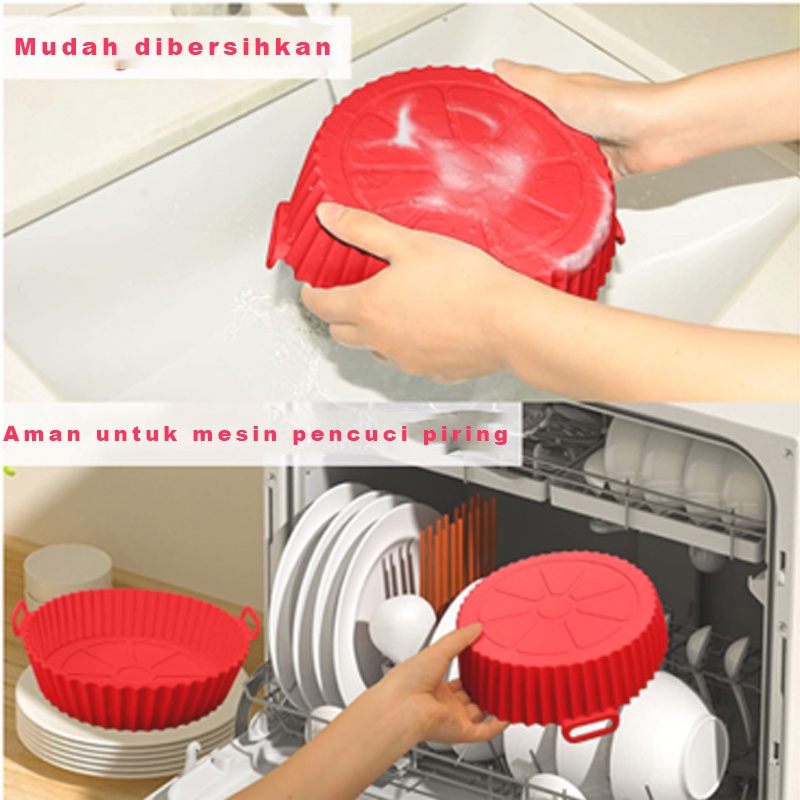 [COD] Air Fryer Silicone Pot Silikon Bowl Wadah Tray Nampan Baking Cooking Silicon Awet Murah Oven