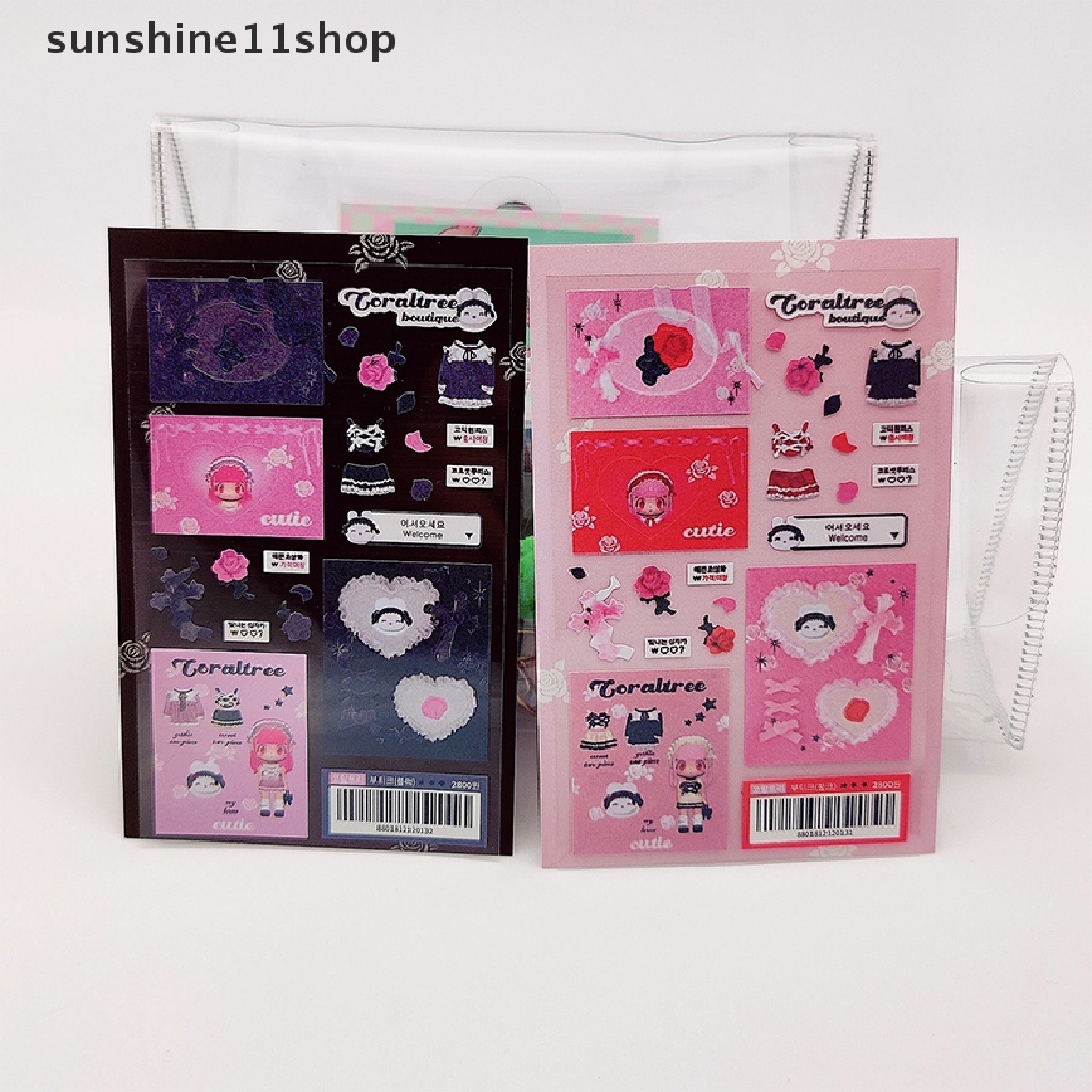 Sho 2pcs Korean Ins Cute Modeling Girl Stiker Scrapbooking Diy Album Dekorasi Stiker Aesthetic Personalized Kawaii Stationery N