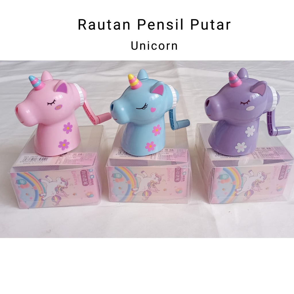 Rautan Pensil Putar Meja Fancy Box mika Unicorn Astronot transformer