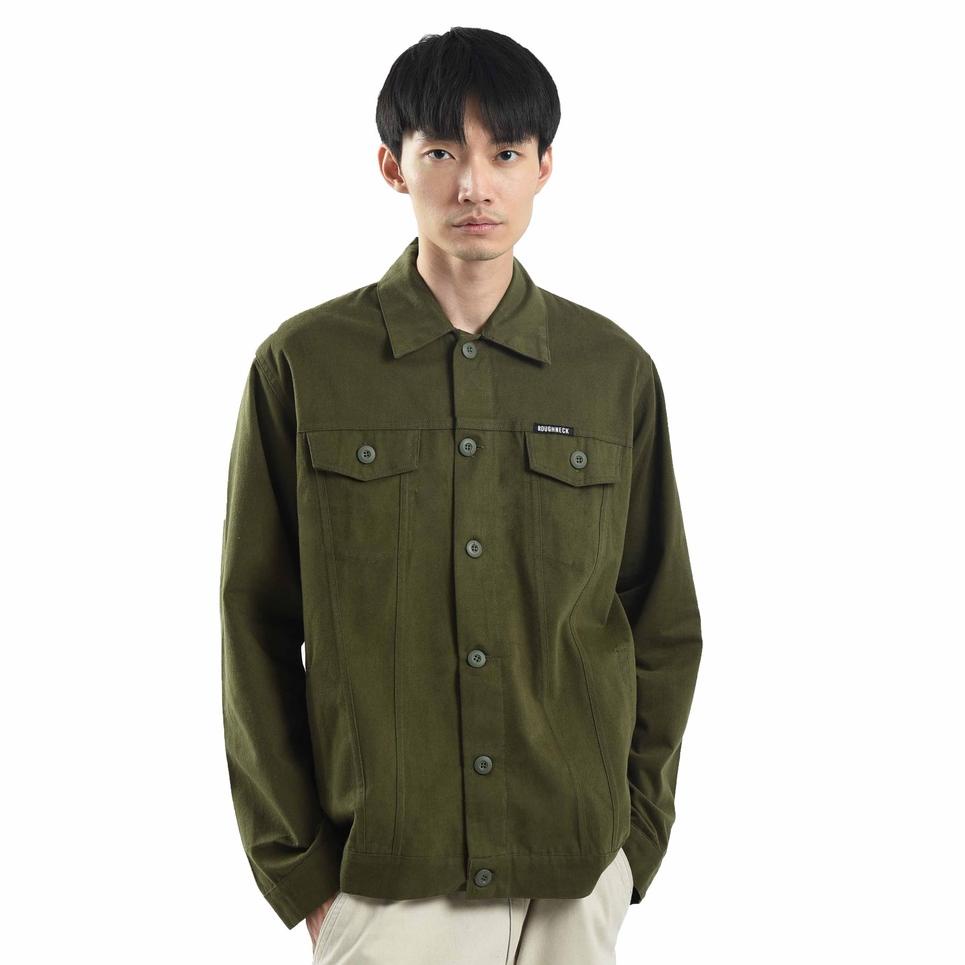 SIAP KIRIM Roughneck TJ016 Forest Green Giorgio Trucker Jacket