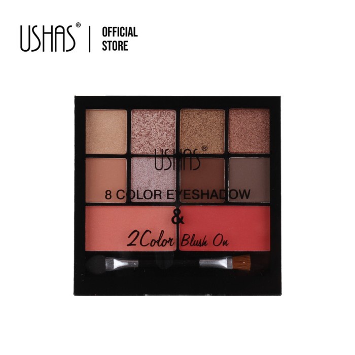 USHAS EYESHADOW 8COLOR+2 BLUSH ON - EYESHADOW PALLETE USHAS - 01