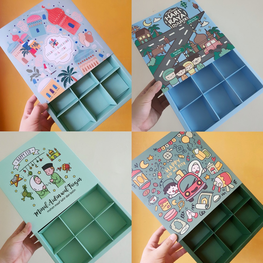 

( 5pcs ) Dus Fruit Tart Sekat 9 Idul Fitri Lebaran Box Egg Tart Fruit Pie Koe Soes Bakpao Kotak Nastar Insert 9