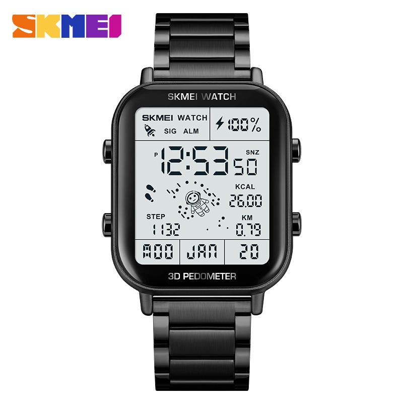 SKMEI 1888 Jam Tangan Pria Digital Tali Stainless WATCHKITE WKOS