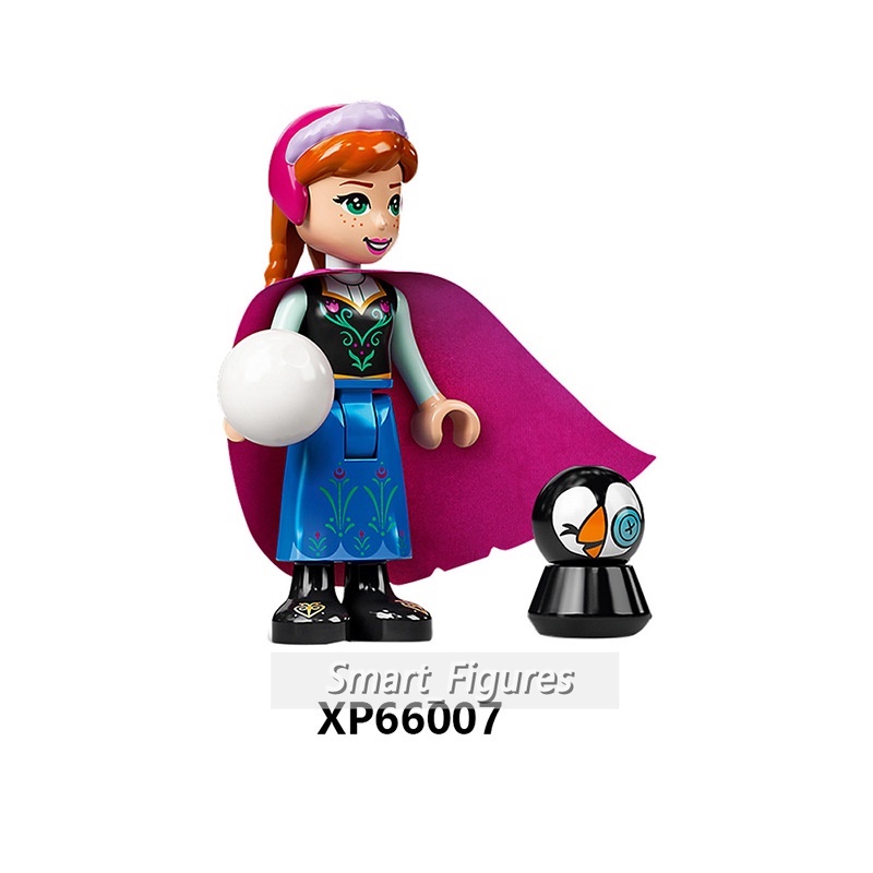 Frozen Princess Anna Elsa Minifigures Blok Bangunan Kristoff Olaf Hans Disney Gadis Seri Mini Angka Mainan Hadiah