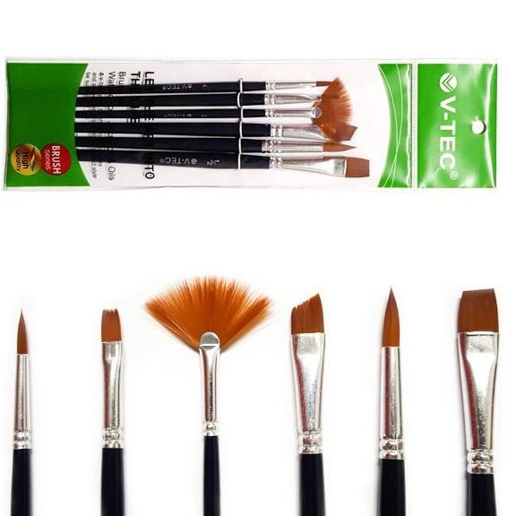 

U33 V-Tec Brush A0107 Set 6 / Kuas Lukis Set 6 PRODUK KEREN ㅕ