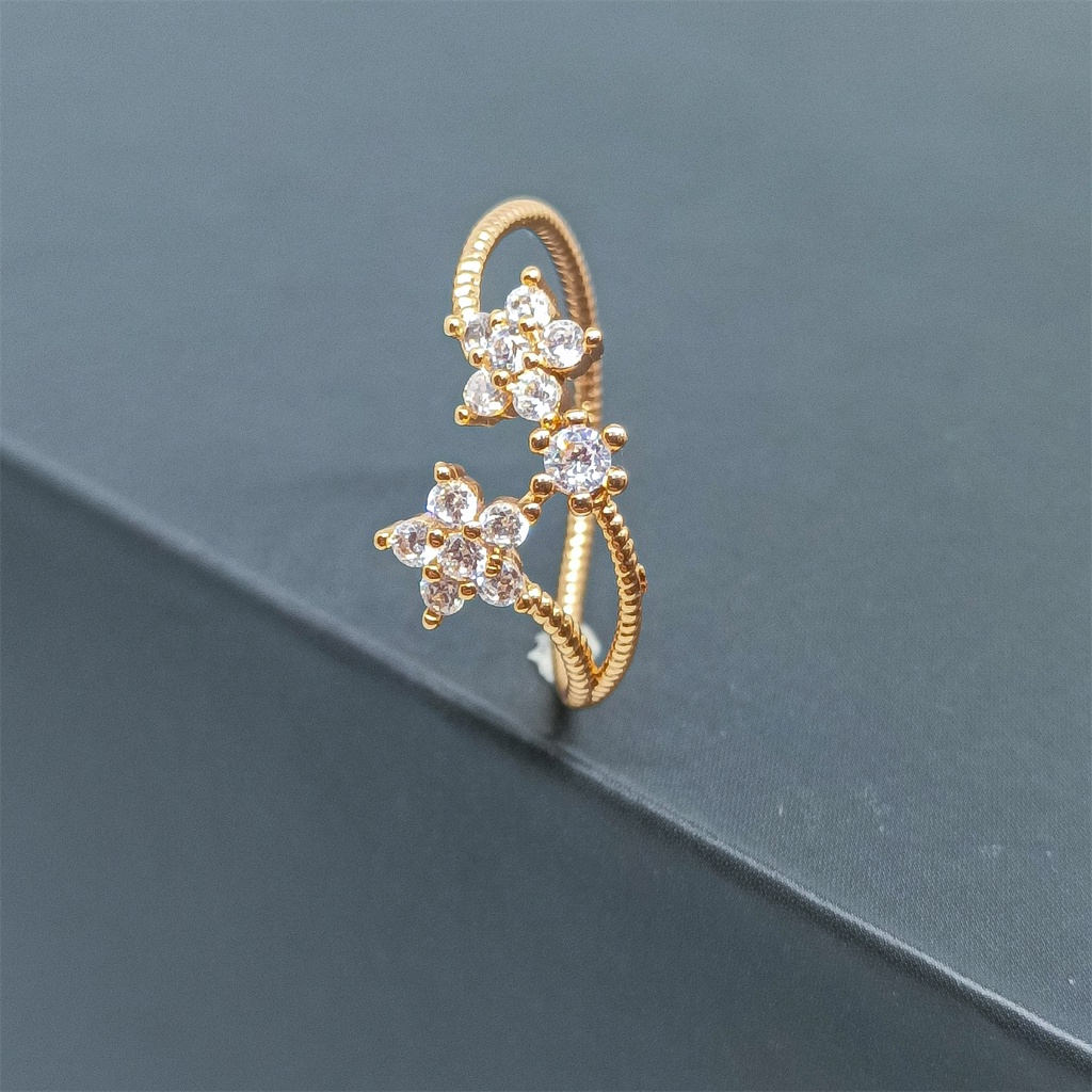 Zircon Cincin Cantik cinta Wanita fashionxuping perhiasan lapis Emas 24k Gold