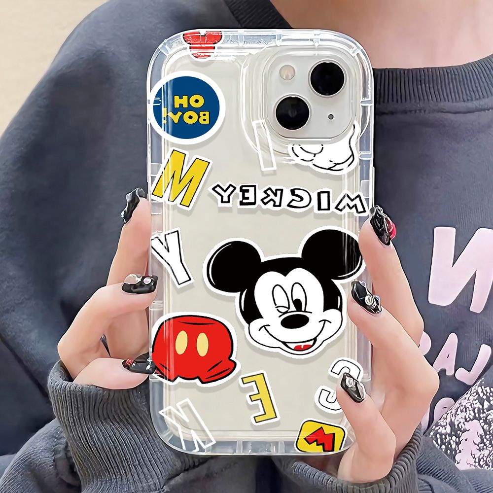 IPHONE Casing Ponsel Transparan Mouse Lucu Kompatibel Untuk Iphone14 13 11 12 Pro XS Max X XR 78 Plus Casing Lembut TPU Silikon Shockproof Cover