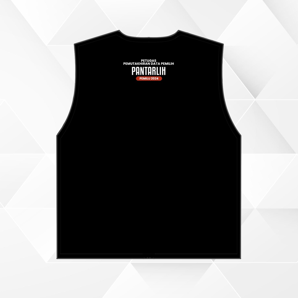 [ ROMPI HITAM ] Rompi Sablon | KPU PANTARLIH 2024 SABLON | Rompi Komisi Pemilihan Umum