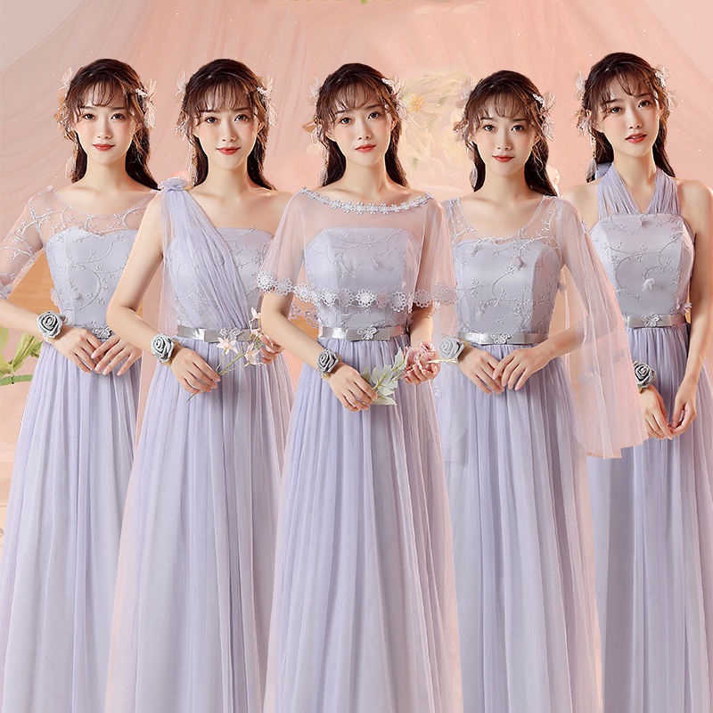 Women Elegant Gown Bridesmaid Long Purple Multi Style Bridesmaid Dress Party Dress Wedding Dinner Evening Dress