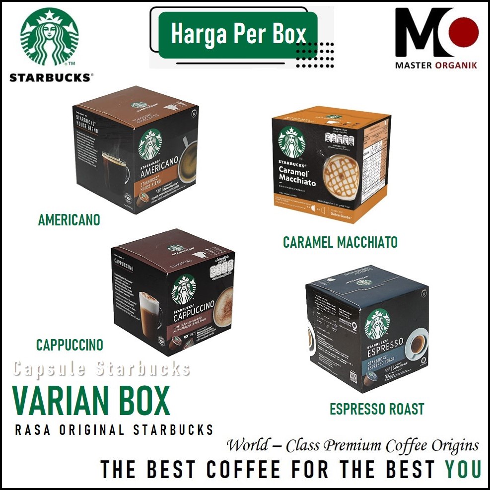 

STARBUCKS CAPSULE NESCAFE DOLCE GUSTO (NDG) ORIGINAL NESTLE PER BOX | STARBUCKS DOLCE GUSTO ORIGINAL PER BOX ALL VARIAN