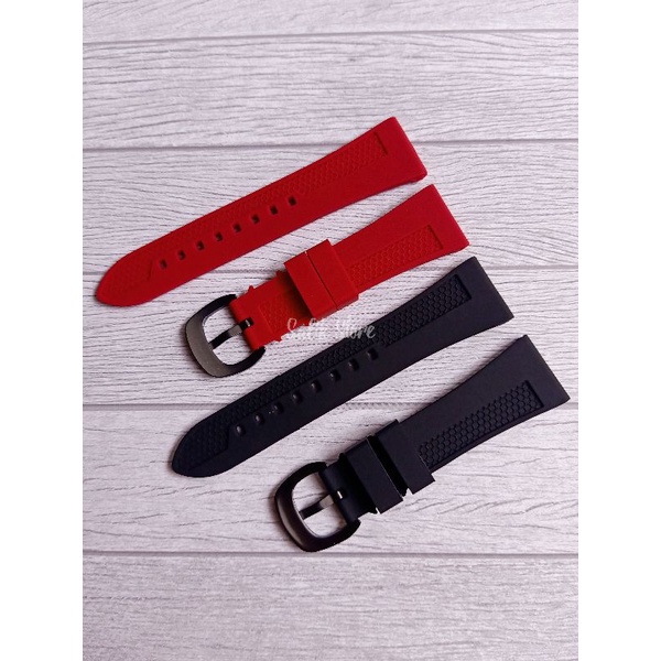 Tali Jam Karet Silikon  Polos Ujung Lancip, Strap Jam Rubber Silikon Polos Pria/Wanita Buckle Bengkok