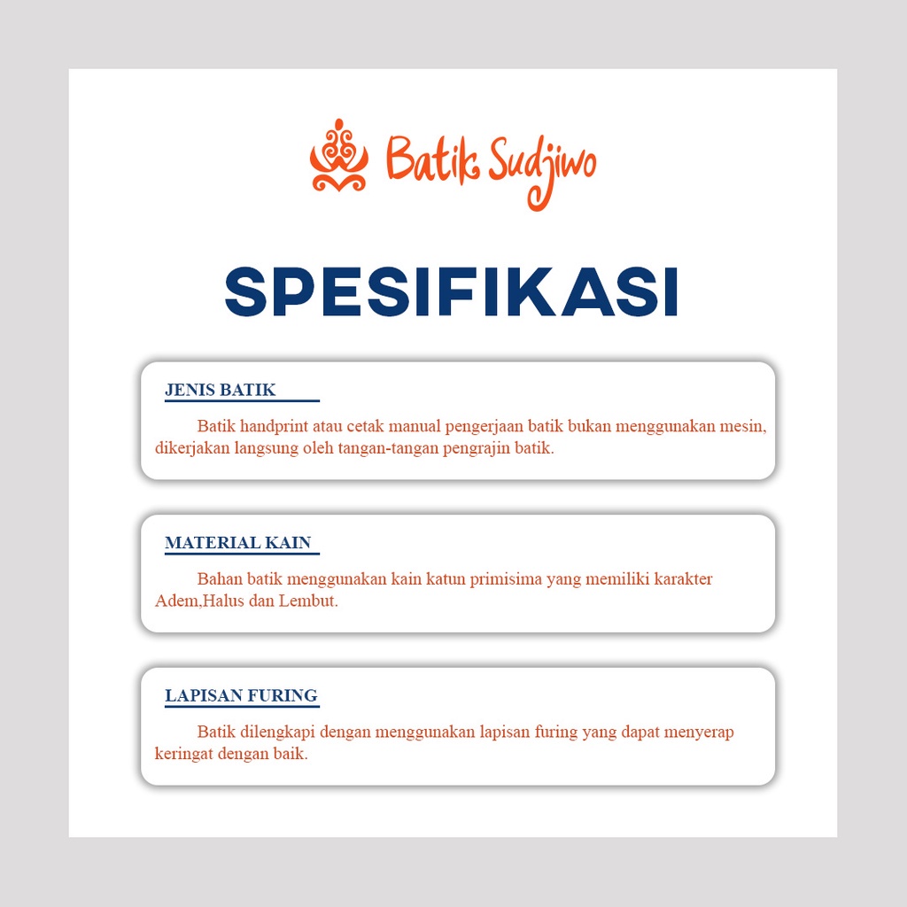 Kemeja Batik Pria Lengan Panjang Slimfit Lapis Furing Premium 1064 SUDJCAMP