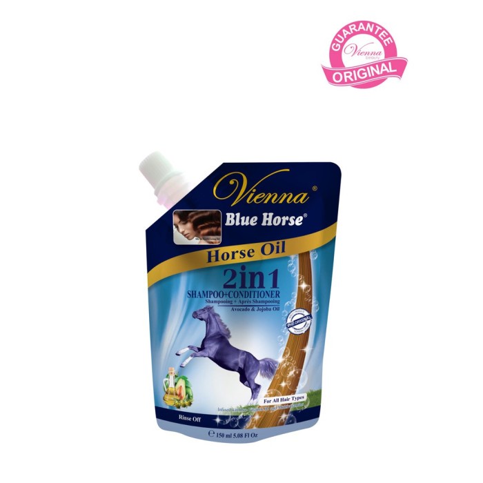 VIENNA BLUE HORSE SHAMPO 150ML SACHET - SHAMPO VIENNA SACHET 150ML - HERBAL GROWTH